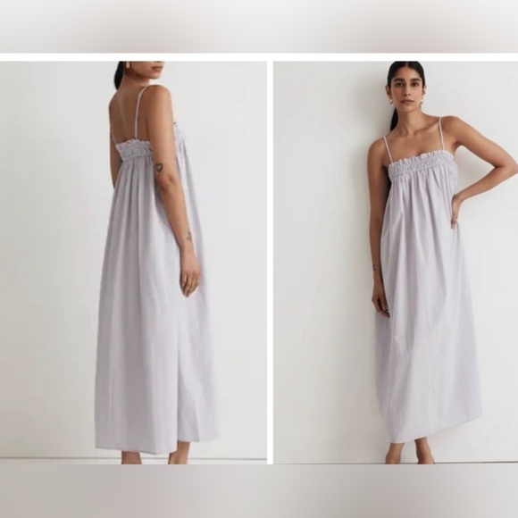 Madewell Dresses & Skirts - Madewell Poplin Ruffle A-Line Maxi Dress Sz XL in Lilac NEW Cottage Cotton